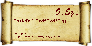 Oszkó Szörény névjegykártya